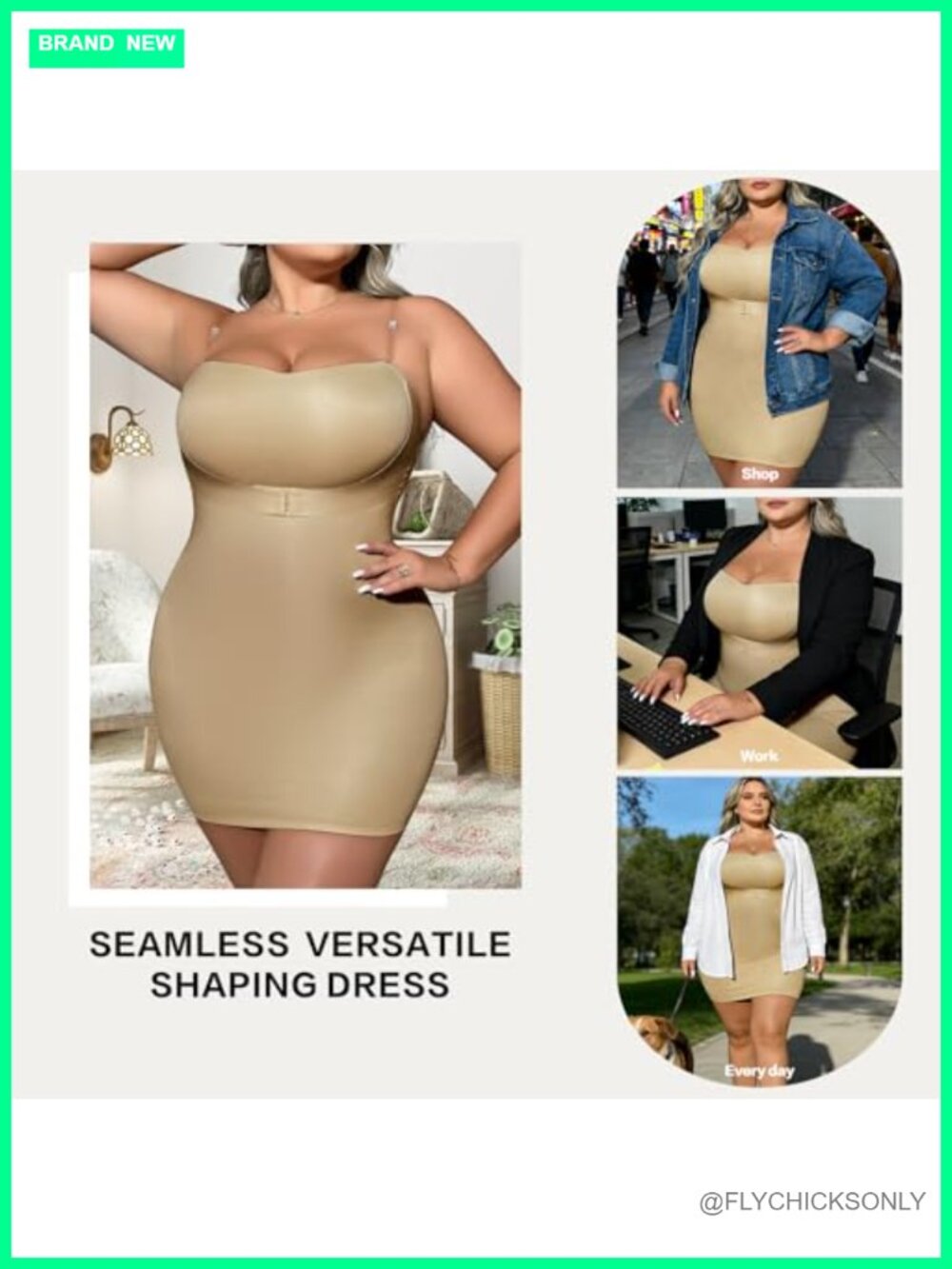 Seamless Full Body Shaper Tummy Control Bodysuit Shapewear Under Dress with - Picture 5 of 6